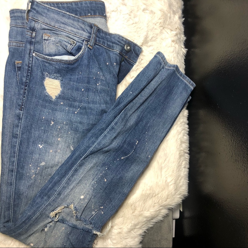 H&M Ripped Denim ( With Paint 🎨 Splashes) 👖